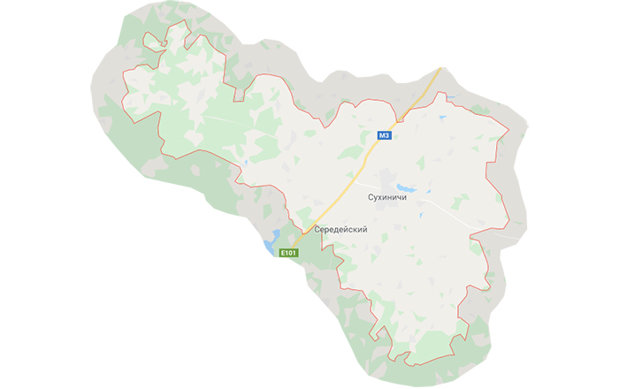 карта Сухиничского района