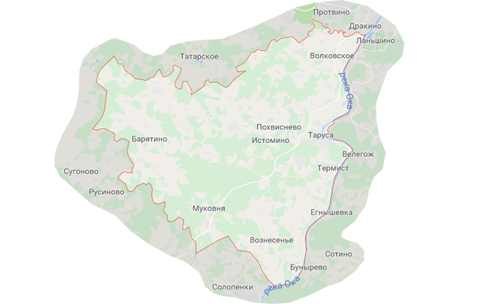 карта Тарусского района