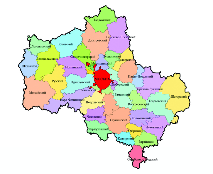 карта Московской области